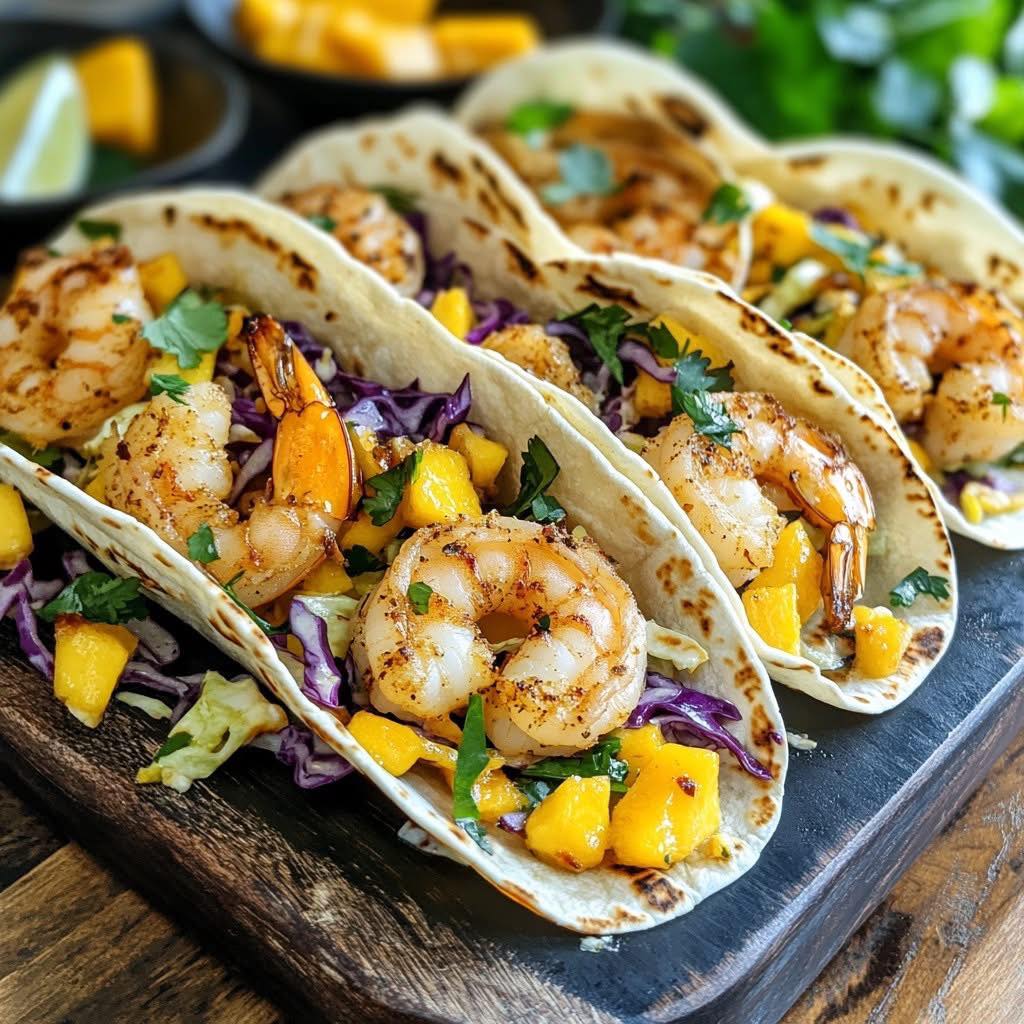 Zesty Coconut Lime Shrimp Tacos with Mango Slaw