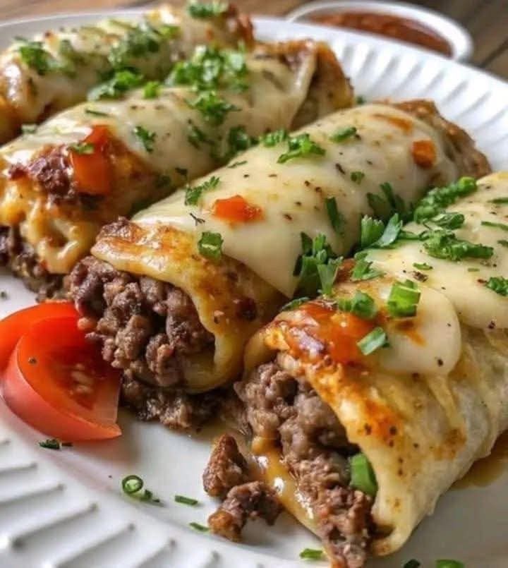 Keto Philly Cheesesteak Roll Ups .