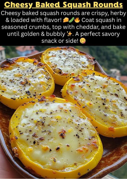 Cheesy Baked Squash Rounds