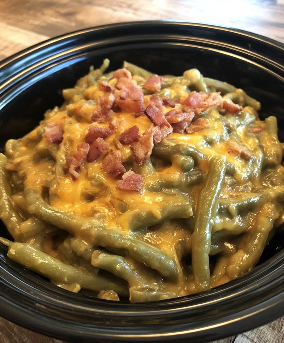 Slow Cooker Amish Green Bean Casserole