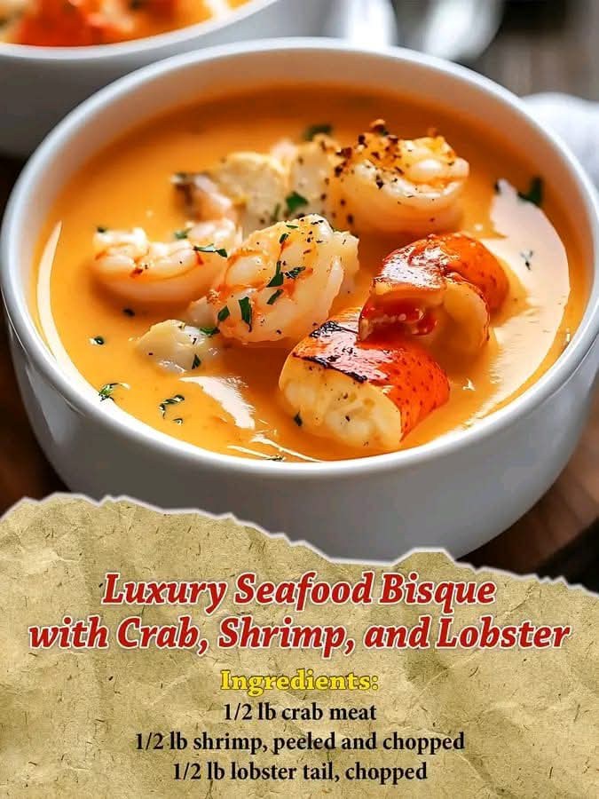 Luxury Seafood Bisque with Crab, Shrimp, and Lobster
