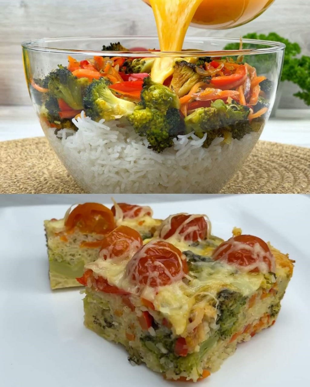 Cheesy Rice and Vegetable Casserole with Broccoli
