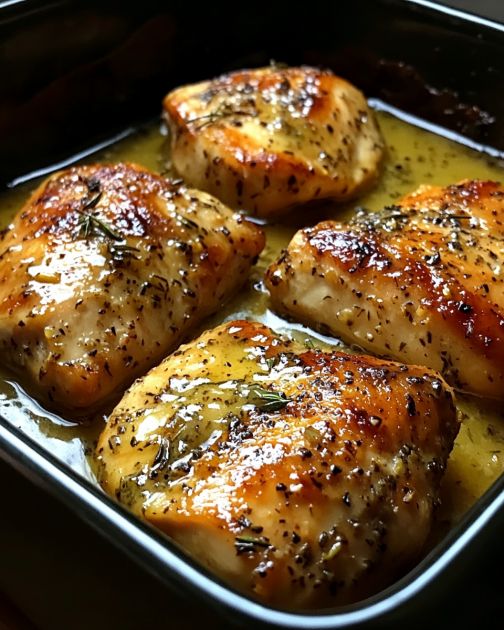 Slow Cooker Herb-Crusted Chicken Fillets with Lemon Butter Sauce