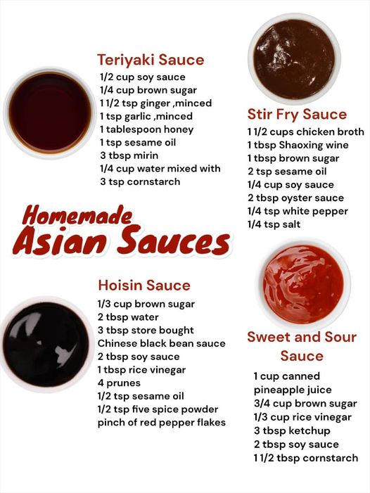 Homemade Asian Sauces to enhance the flavors of your Asian dish.